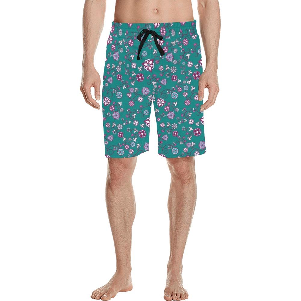 Burgundy Bloom Men's All Over Print Casual Shorts (Model L23) Men's Casual Shorts (L23) e-joyer