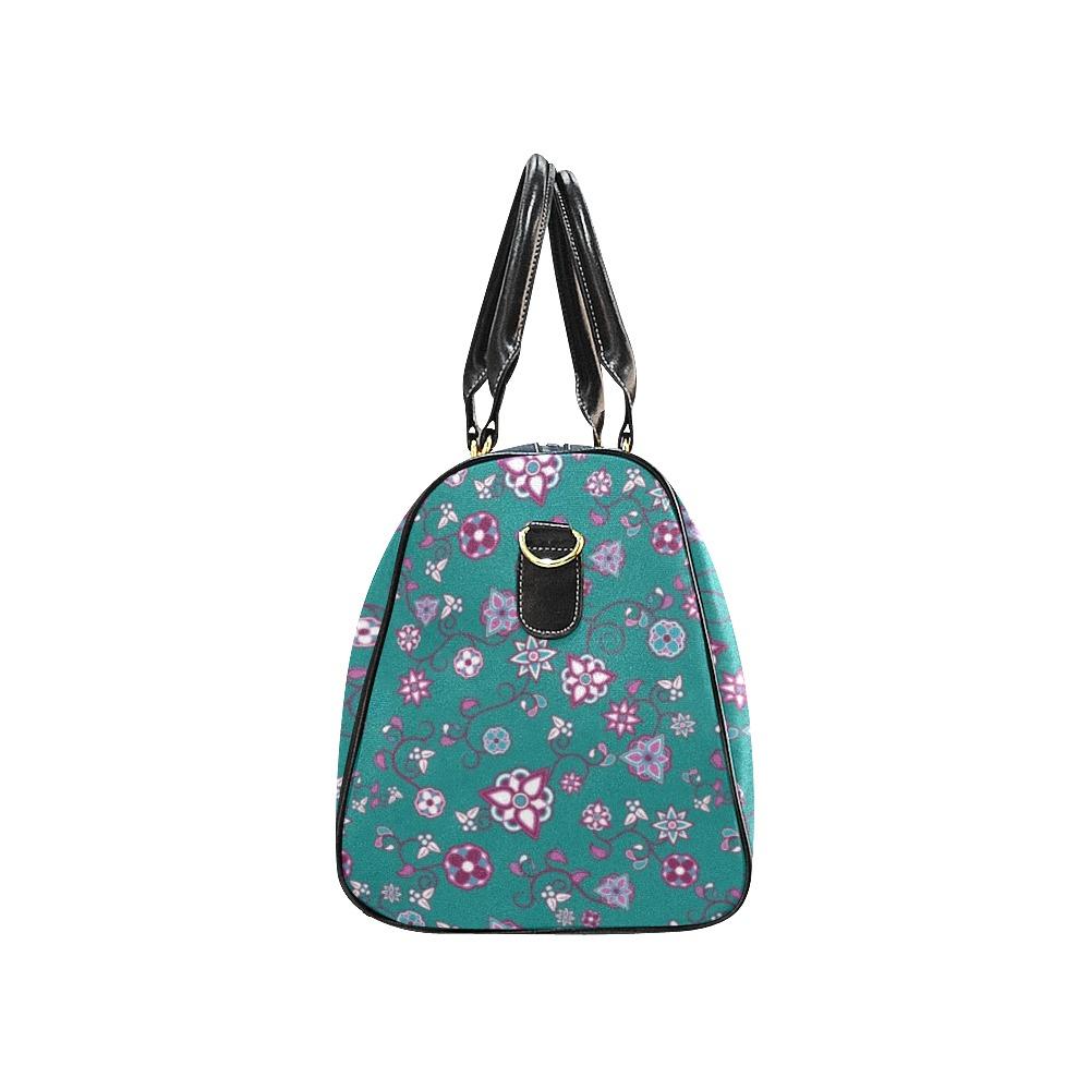 Burgundy Bloom New Waterproof Travel Bag/Large (Model 1639) Waterproof Travel Bags (1639) e-joyer