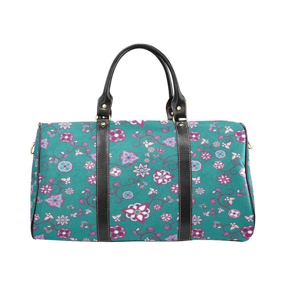 Burgundy Bloom New Waterproof Travel Bag/Large (Model 1639) Waterproof Travel Bags (1639) e-joyer
