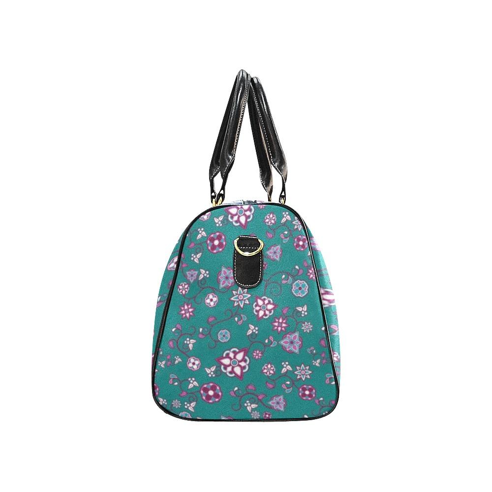 Burgundy Bloom New Waterproof Travel Bag/Large (Model 1639) Waterproof Travel Bags (1639) e-joyer