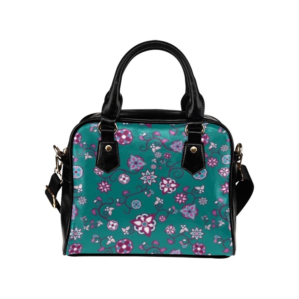 Burgundy Bloom Shoulder Handbag (Model 1634) Shoulder Handbags (1634) e-joyer
