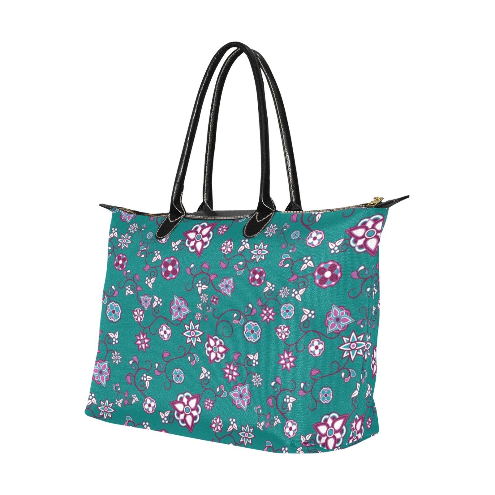 Burgundy Bloom Single-Shoulder Lady Handbag (Model 1714) bag e-joyer