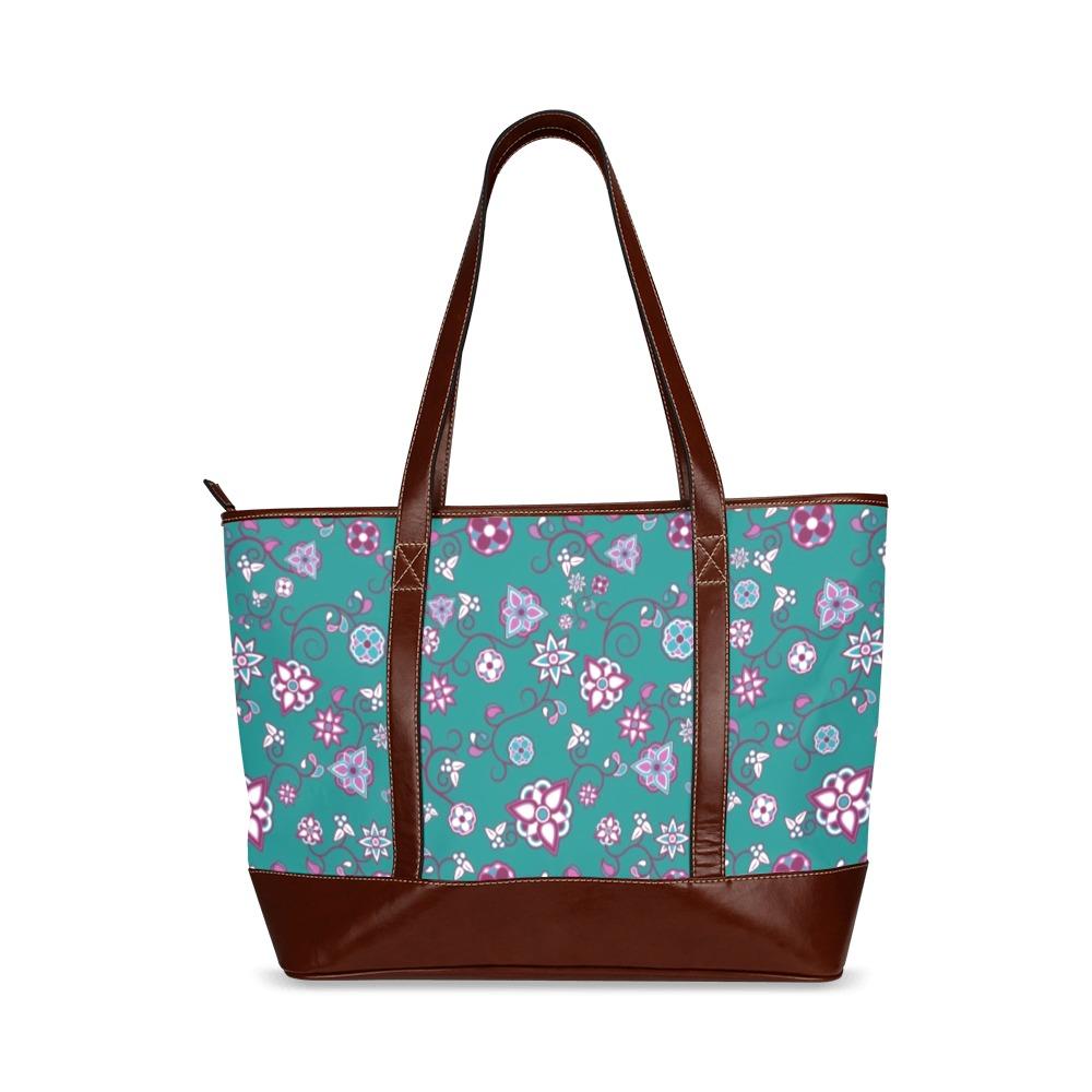 Burgundy Bloom Tote Handbag (Model 1642) Tote Handbags (1642) e-joyer