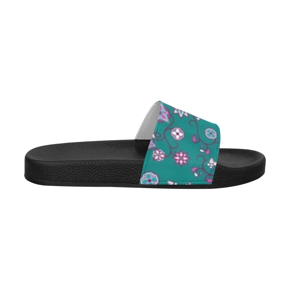 Burgundy Bloom Women's Slide Sandals (Model 057) Women's Slide Sandals (057) e-joyer