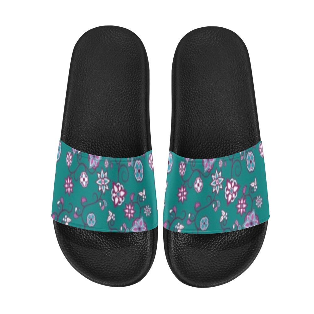 Burgundy Bloom Women's Slide Sandals (Model 057) Women's Slide Sandals (057) e-joyer