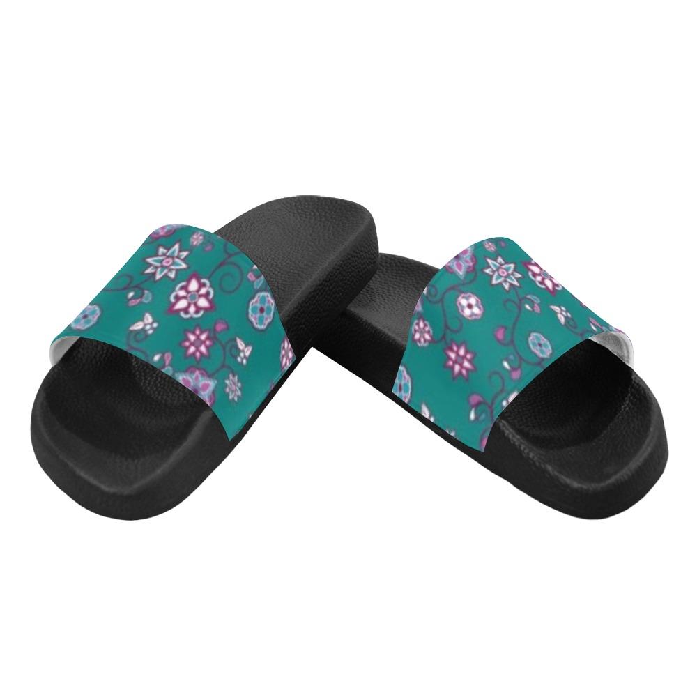 Burgundy Bloom Women's Slide Sandals (Model 057) Women's Slide Sandals (057) e-joyer