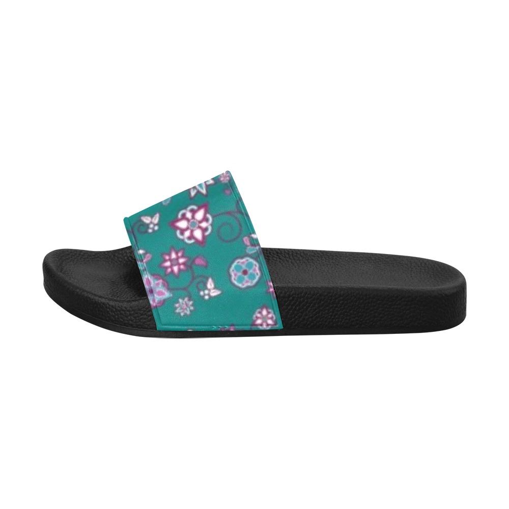 Burgundy Bloom Women's Slide Sandals (Model 057) Women's Slide Sandals (057) e-joyer