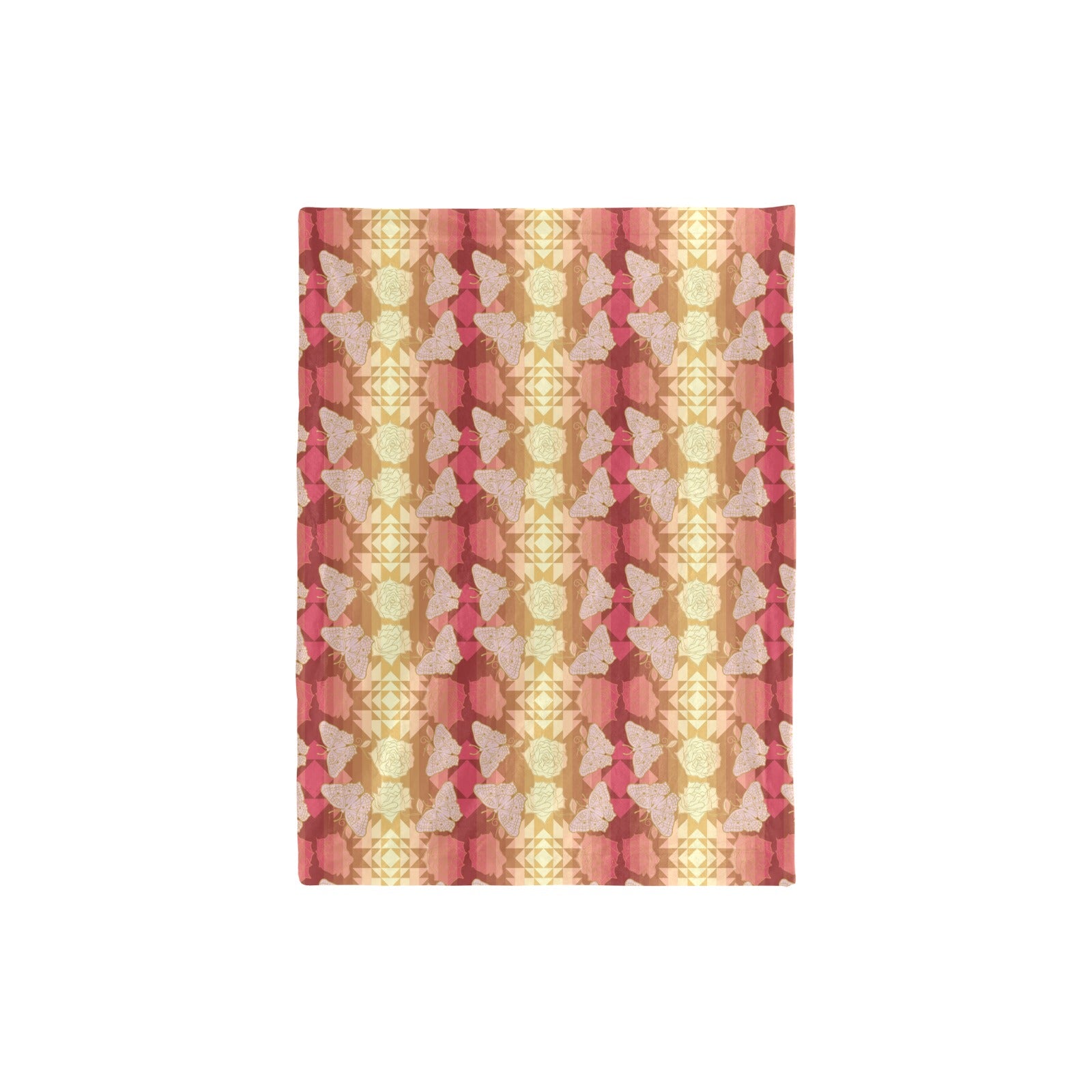 Butterfly and Roses on Geometric Baby Blanket 30"x40" Baby Blanket 30"x40" e-joyer