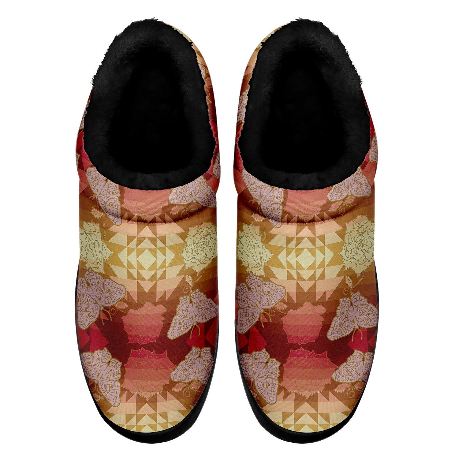 Butterfly and Roses on Geometric Ikinnii Indoor Slipper 49 Dzine