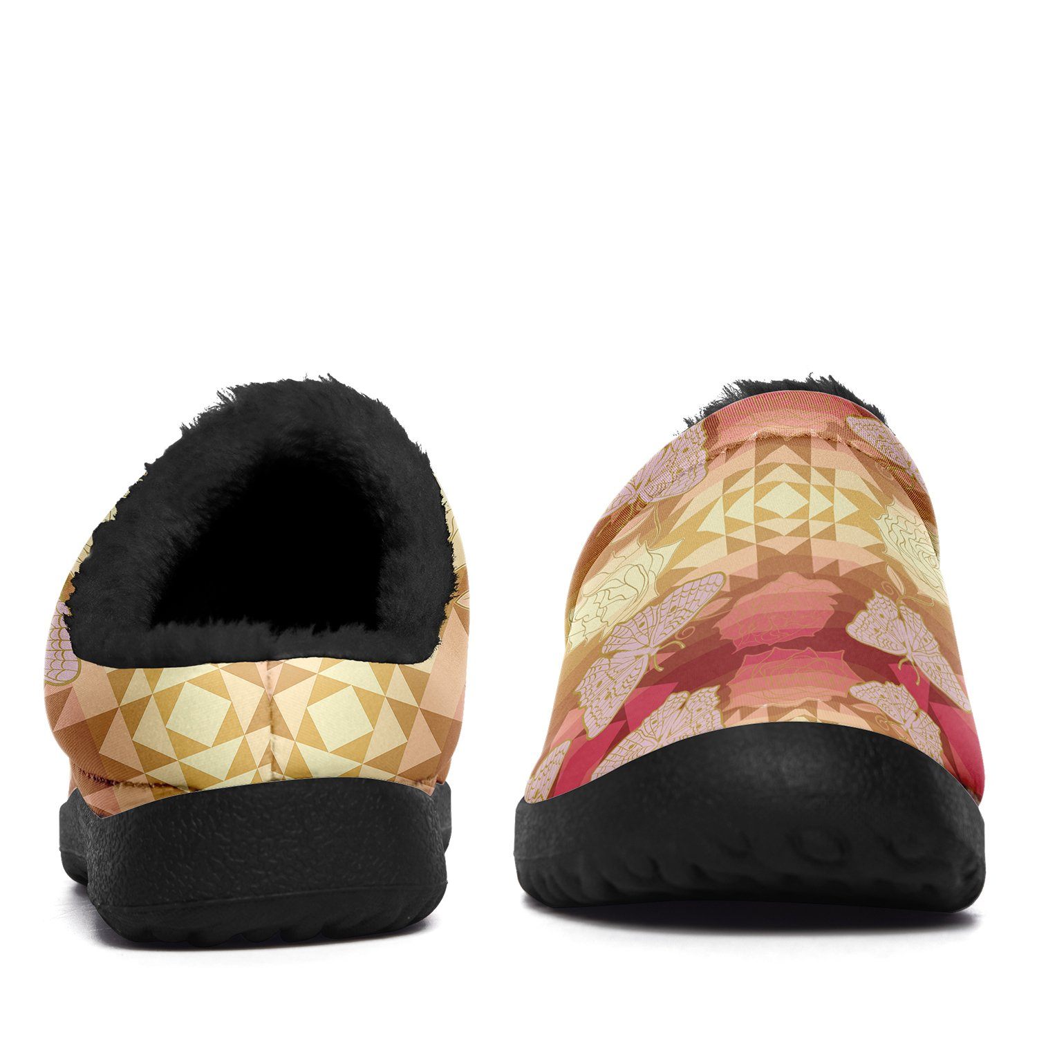 Butterfly and Roses on Geometric Ikinnii Indoor Slipper 49 Dzine