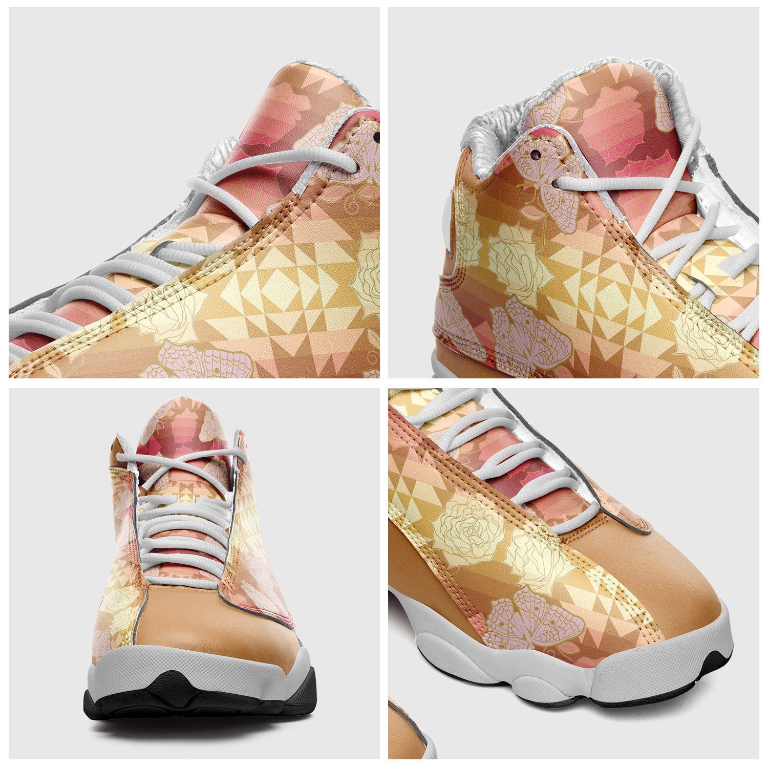 Butterfly and Roses on Geometric Isstsokini Athletic Shoes Herman