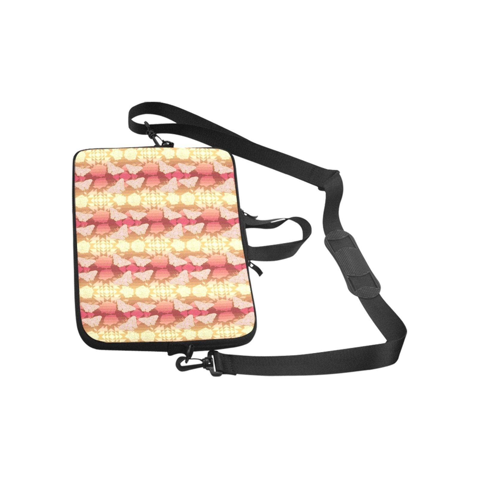 Butterfly and Roses on Geometric Laptop Handbags 14" bag e-joyer