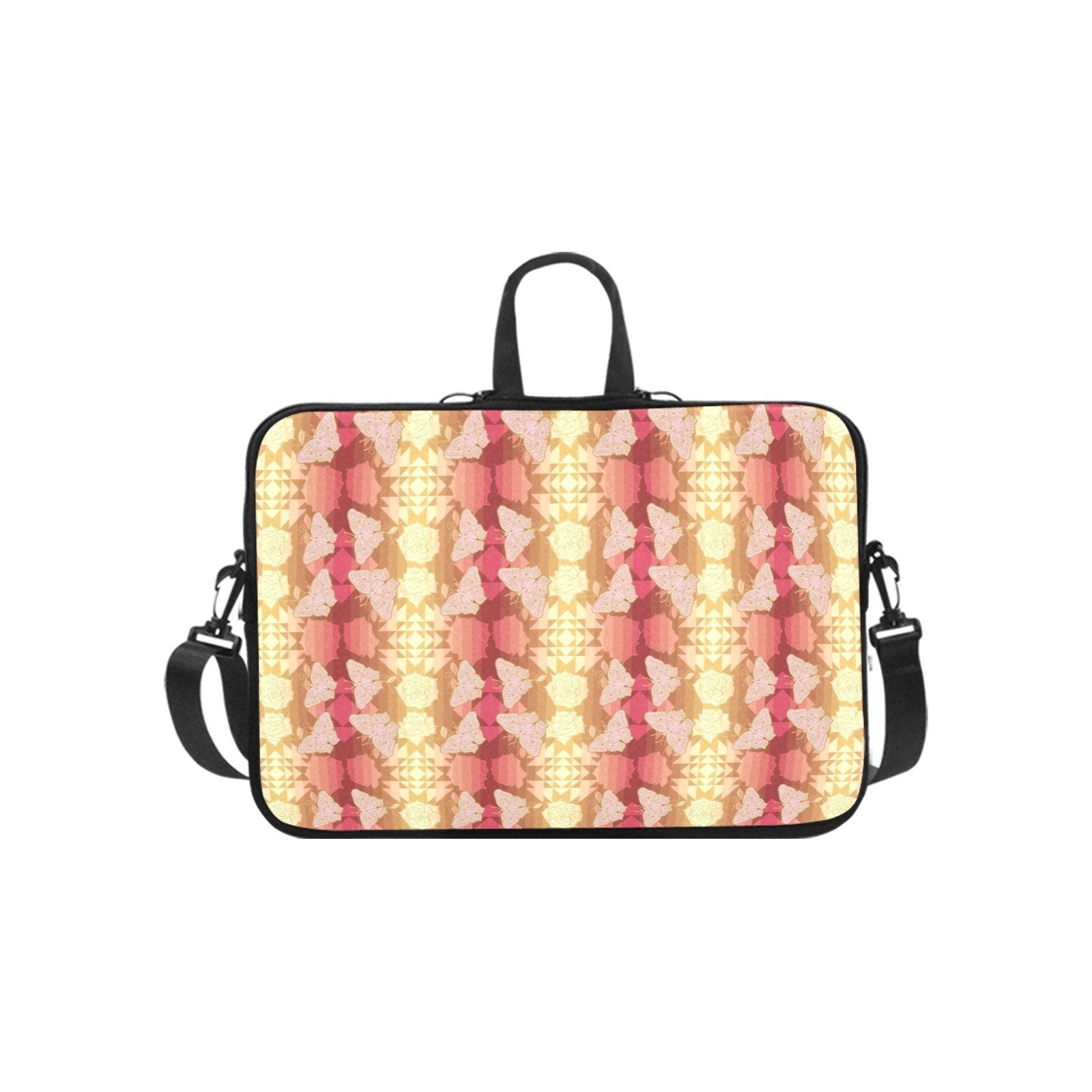 Butterfly and Roses on Geometric Laptop Handbags 14" bag e-joyer