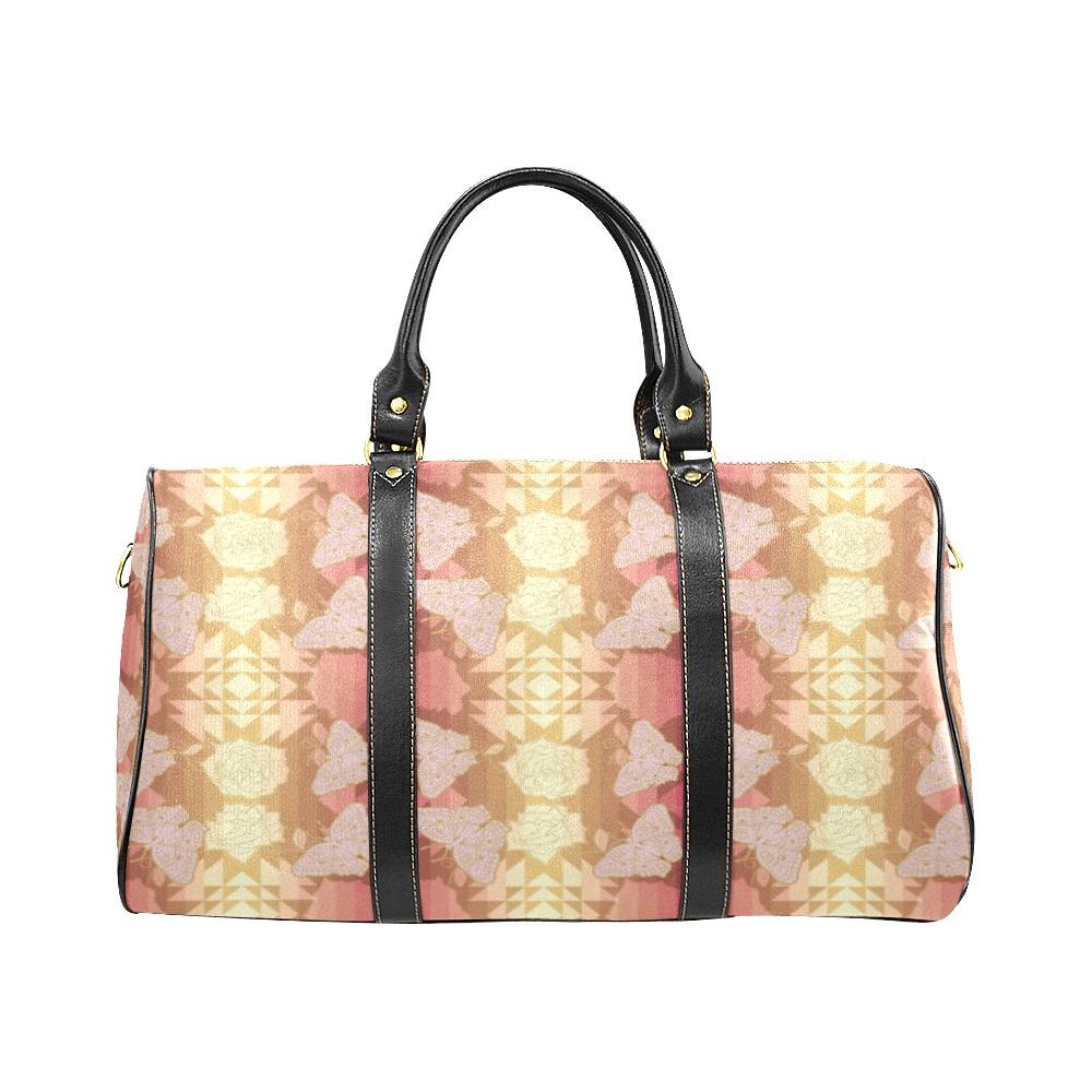 Butterfly and Roses on Geometric New Waterproof Travel Bag/Small (Model 1639) bag e-joyer
