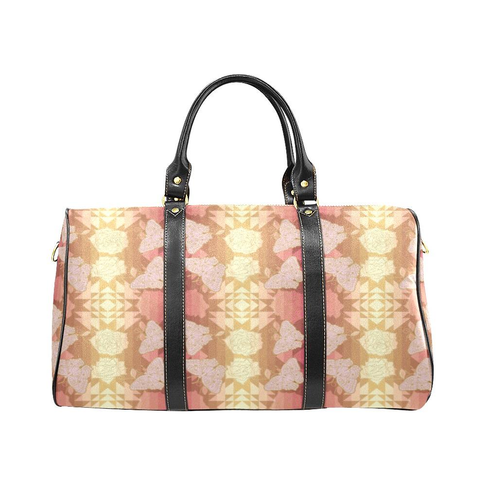 Butterfly and Roses on Geometric New Waterproof Travel Bag/Small (Model 1639) bag e-joyer