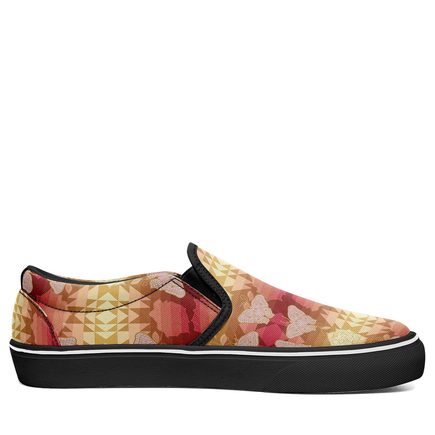 Butterfly and Roses on Geometric Otoyimm Kid's Canvas Slip On Shoes otoyimm Herman