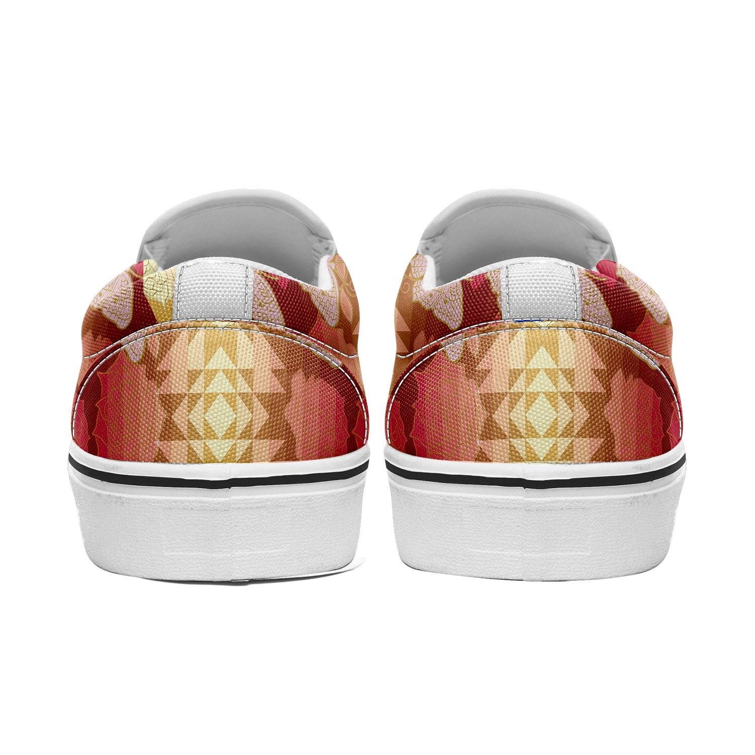 Butterfly and Roses on Geometric Otoyimm Kid's Canvas Slip On Shoes otoyimm Herman