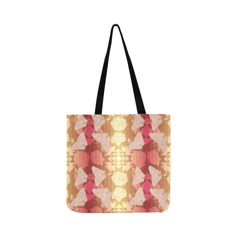 Butterfly and Roses on Geometric Reusable Shopping Bag Model 1660 (Two sides) Shopping Tote Bag (1660) e-joyer