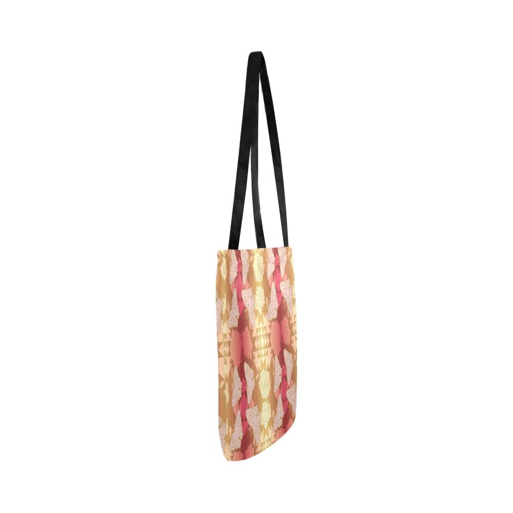 Butterfly and Roses on Geometric Reusable Shopping Bag Model 1660 (Two sides) Shopping Tote Bag (1660) e-joyer