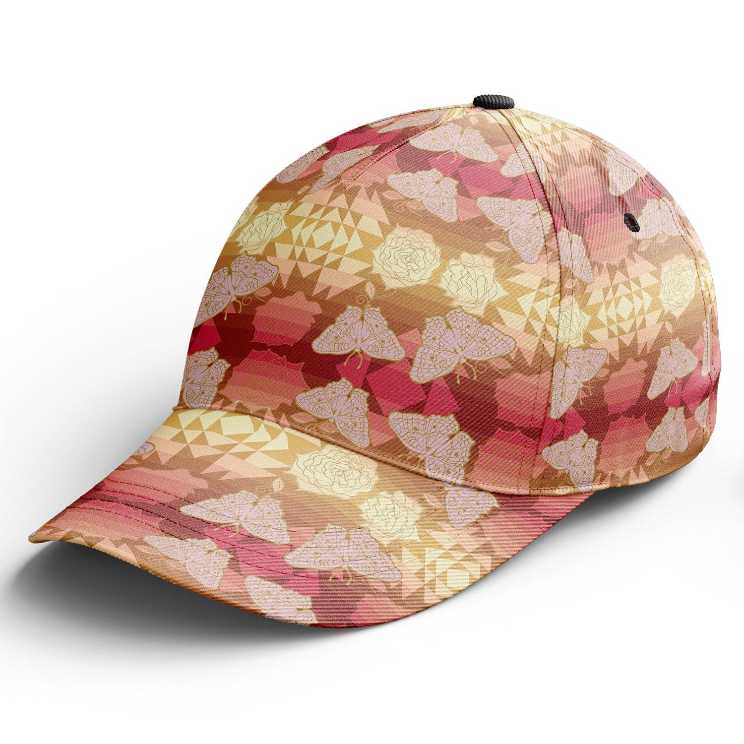 Butterfly and Roses on Geometric Snapback Hat hat Herman 