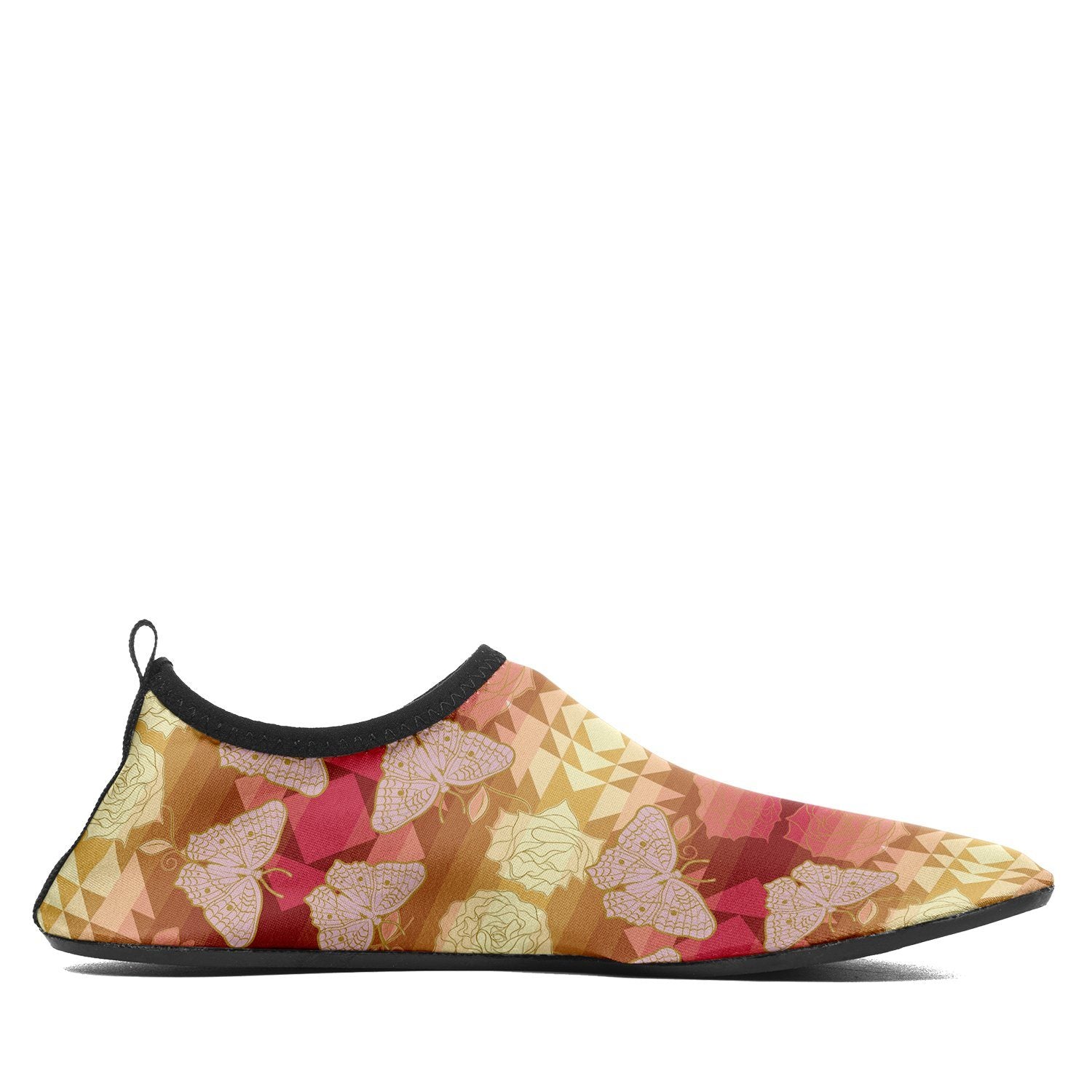Butterfly and Roses on Geometric Sockamoccs Slip On Shoes Herman