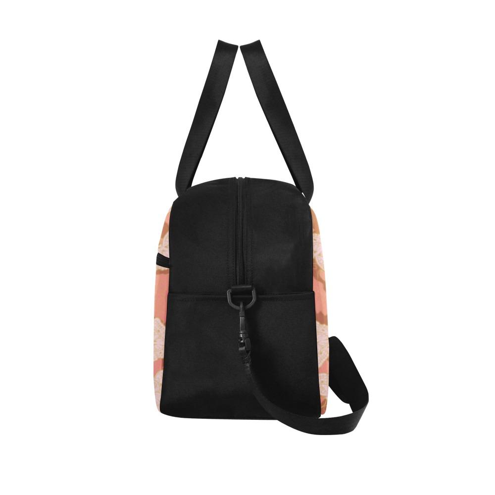 Butterfly and Roses on Geometric Weekend Travel Bag (Model 1671) bag e-joyer