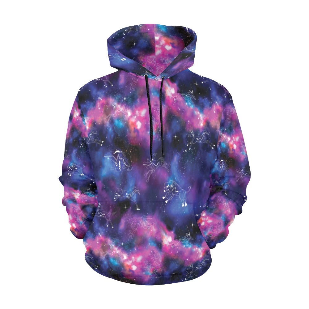 Animal Ancestors 1 Blue and Pink Hoodie for Women (USA Size)