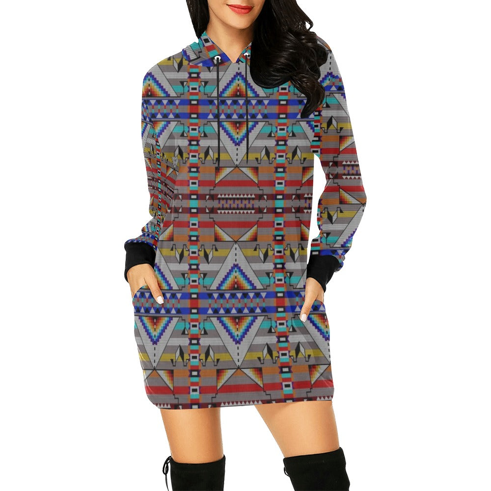 Medicine Blessing Grey Hoodie Dress