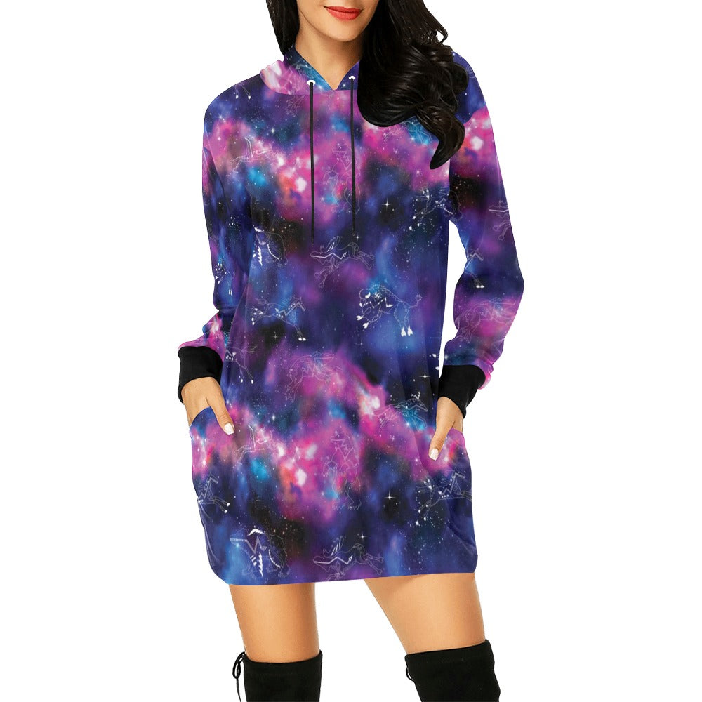 Animal Ancestors 1 Blue and Pink Hoodie Dress
