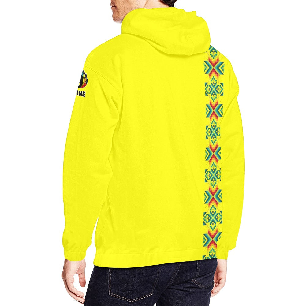 Yellow Blanket Strip Hoodie for Men (USA Size)
