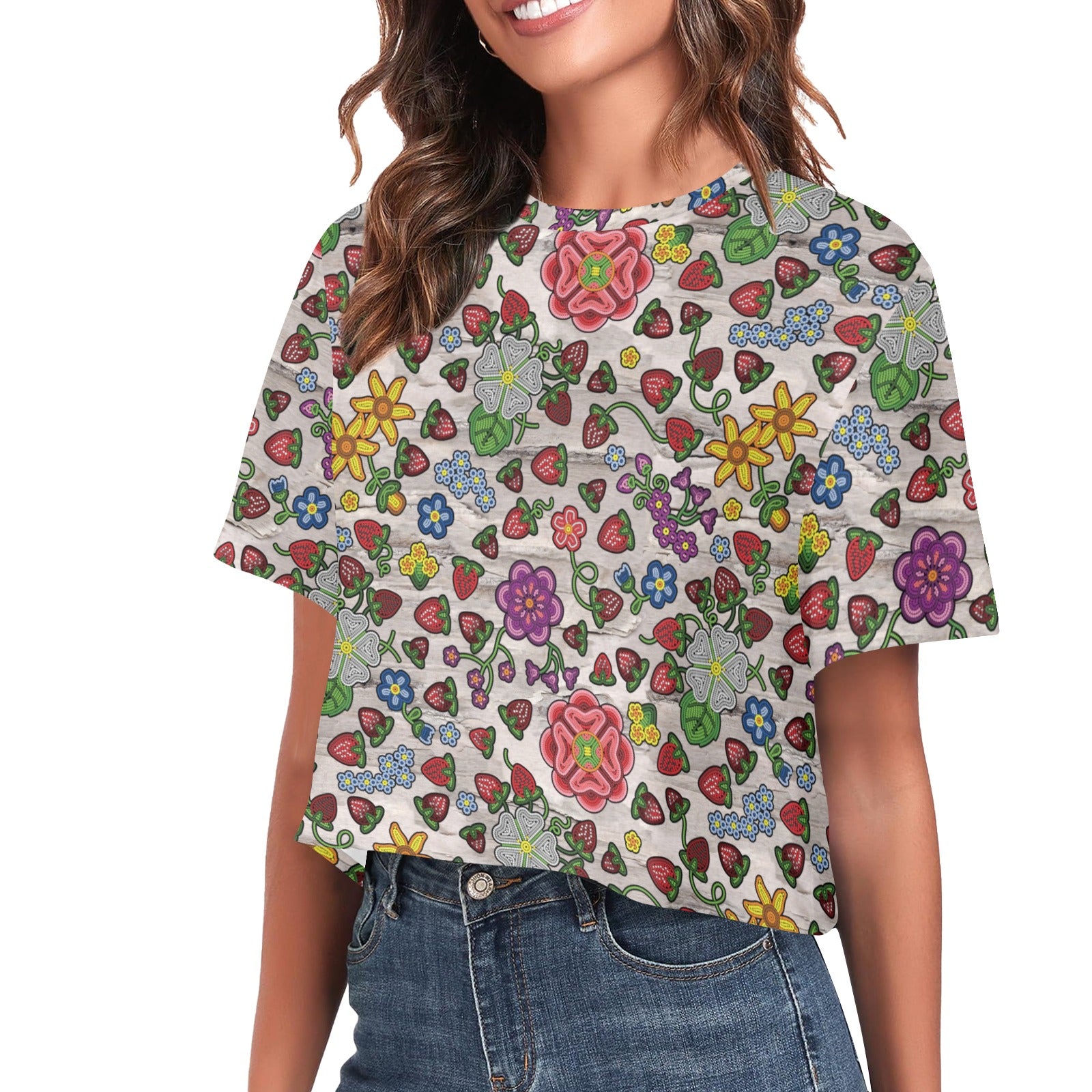 Berry Pop Bright Birch Women's Cropped T-shirt