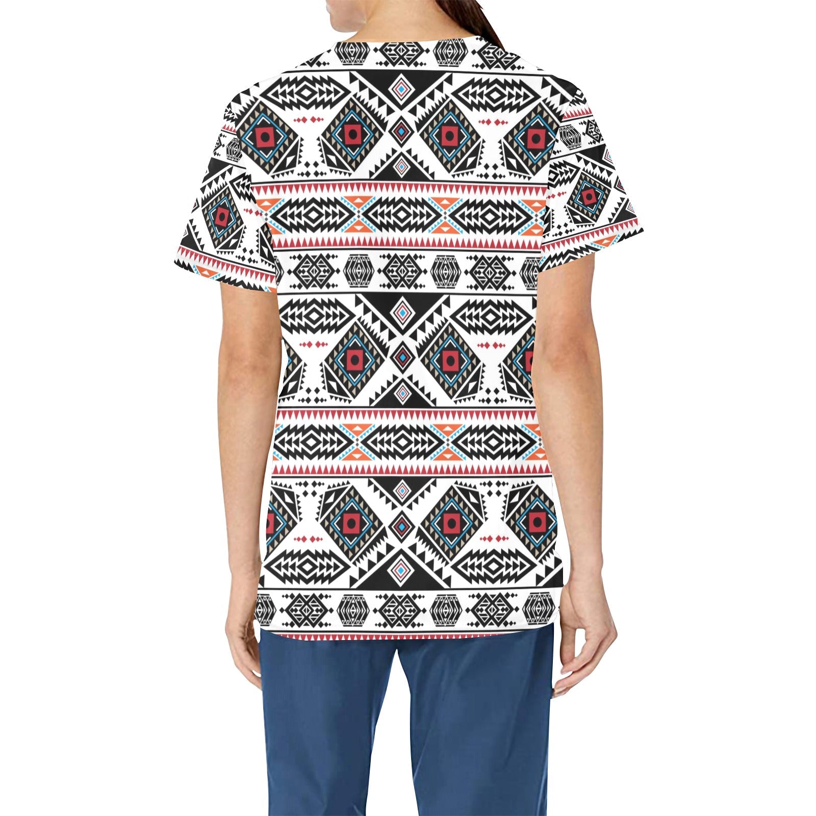 California Coast All Over Print Scrub Top Scrub Top e-joyer