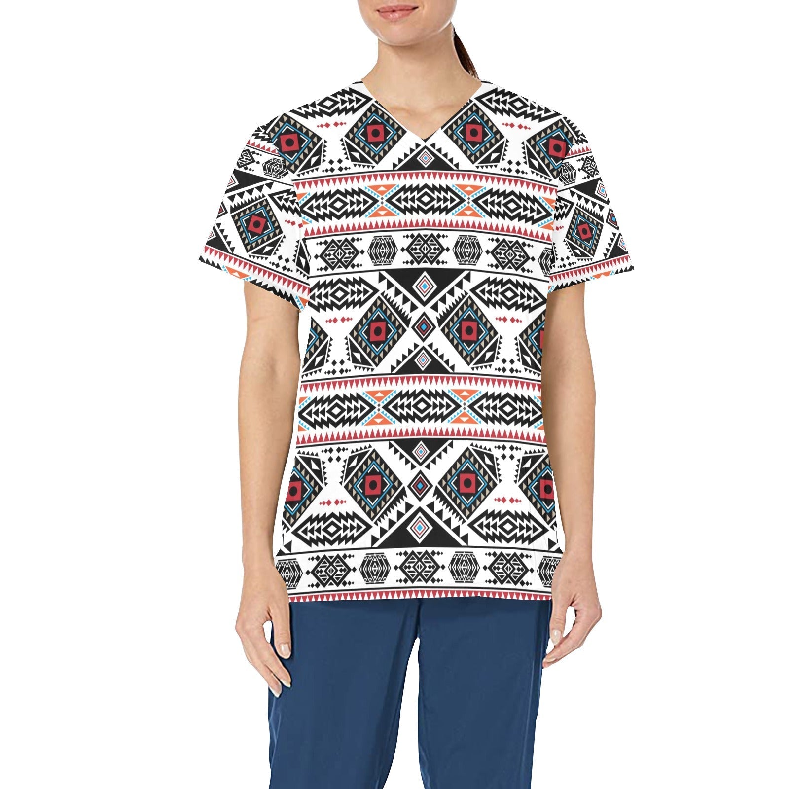 California Coast All Over Print Scrub Top Scrub Top e-joyer