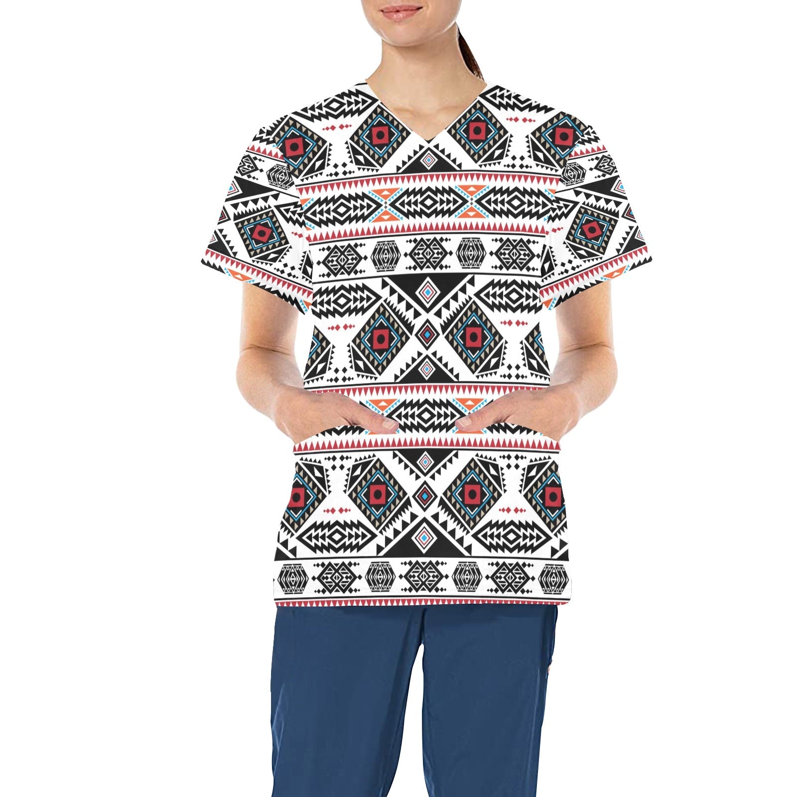 California Coast All Over Print Scrub Top Scrub Top e-joyer