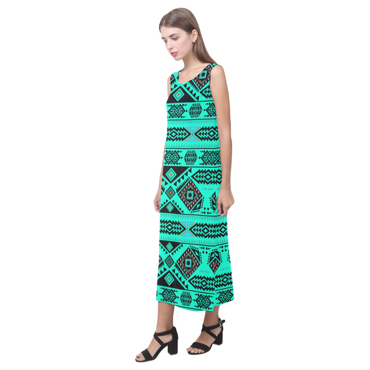 California Coast Big Seas Phaedra Sleeveless Open Fork Long Dress (Model D08) Phaedra Sleeveless Open Fork Long Dress (D08) e-joyer