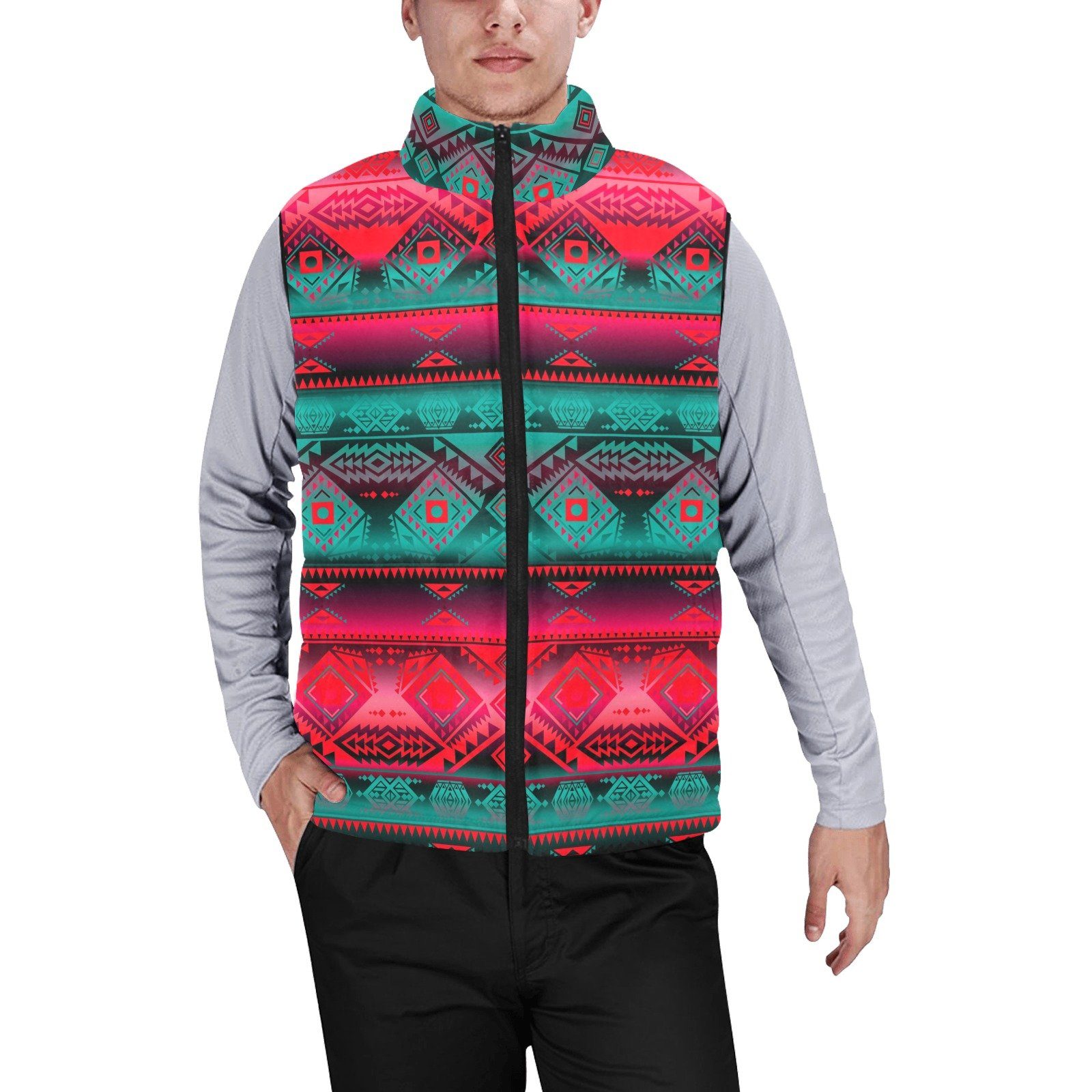 California Coast Summer Gather Men's Padded Vest Jacket (Model H44) Men's Padded Vest Jacket (H44) e-joyer