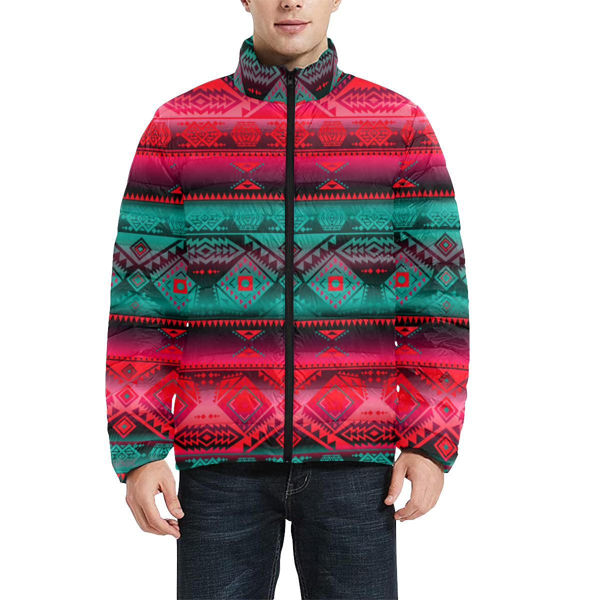 California Coast Summer Gather Men's Stand Collar Padded Jacket (Model H41) Men's Stand Collar Padded Jacket (H41) e-joyer