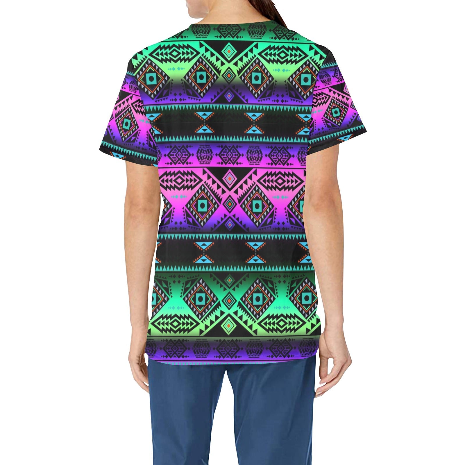 California Coast Sunrise All Over Print Scrub Top Scrub Top e-joyer