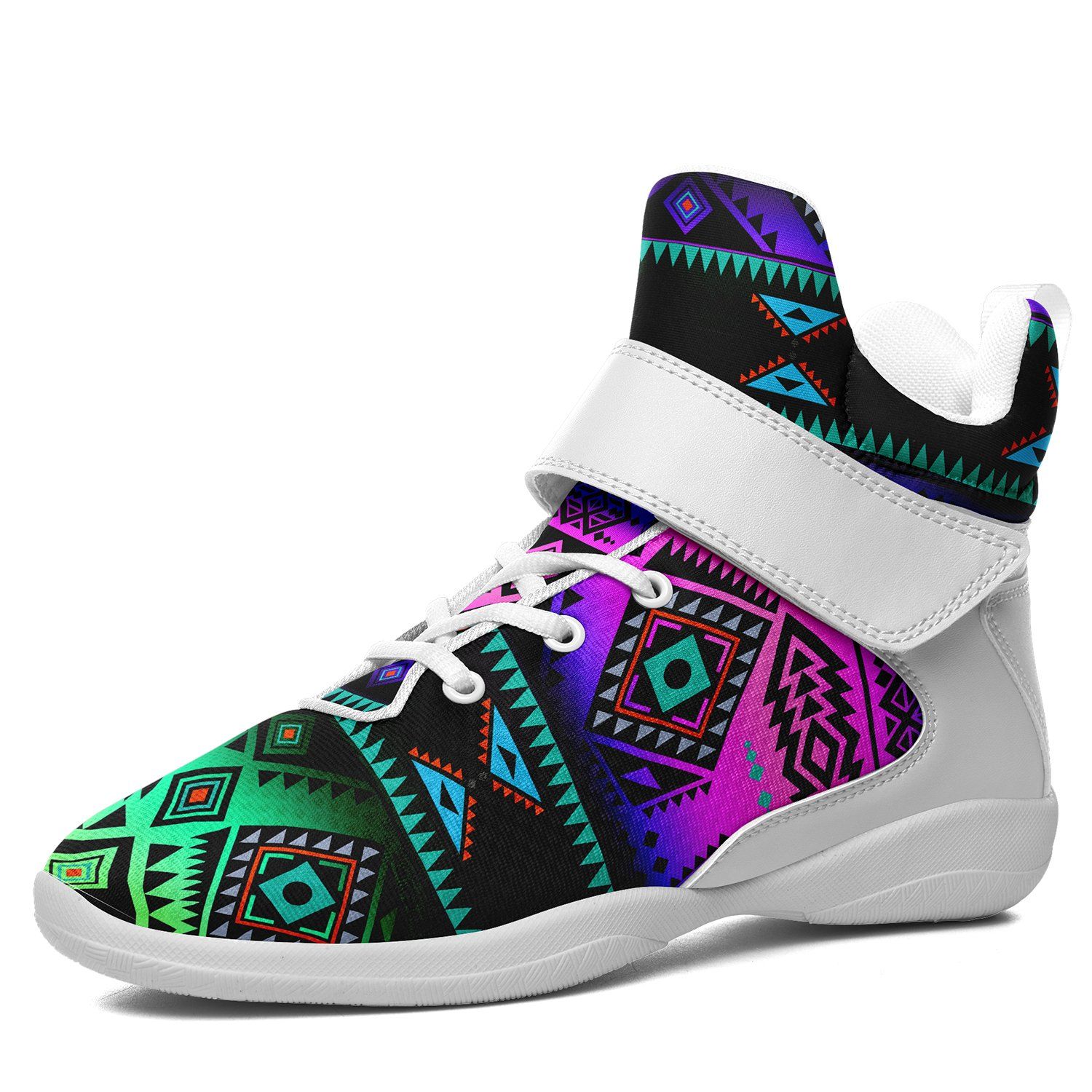 California Coast Sunrise Ipottaa Basketball / Sport High Top Shoes 49 Dzine US Women 4.5 / US Youth 3.5 / EUR 35 White Sole with White Strap 
