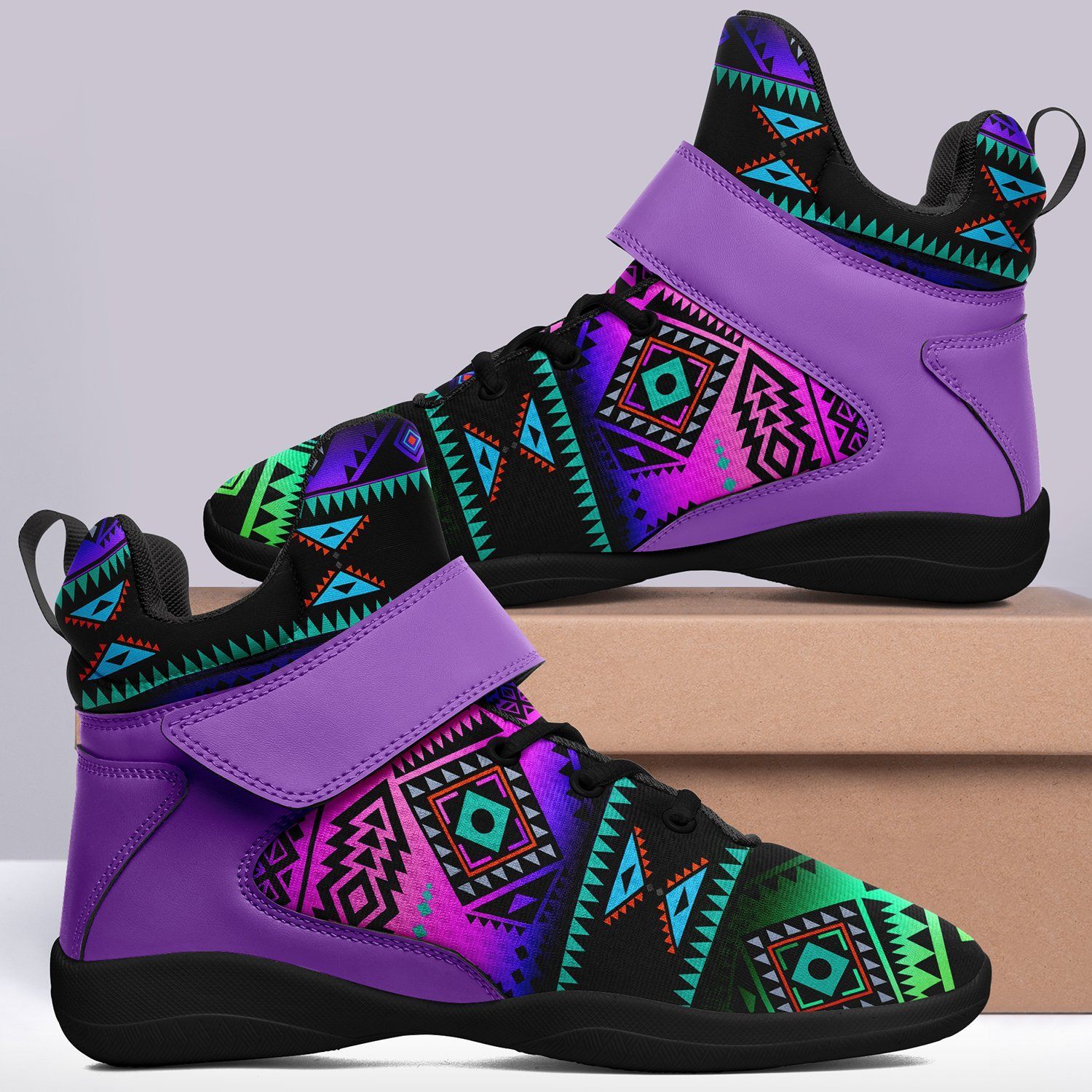 California Coast Sunrise Ipottaa Basketball / Sport High Top Shoes - Black Sole 49 Dzine