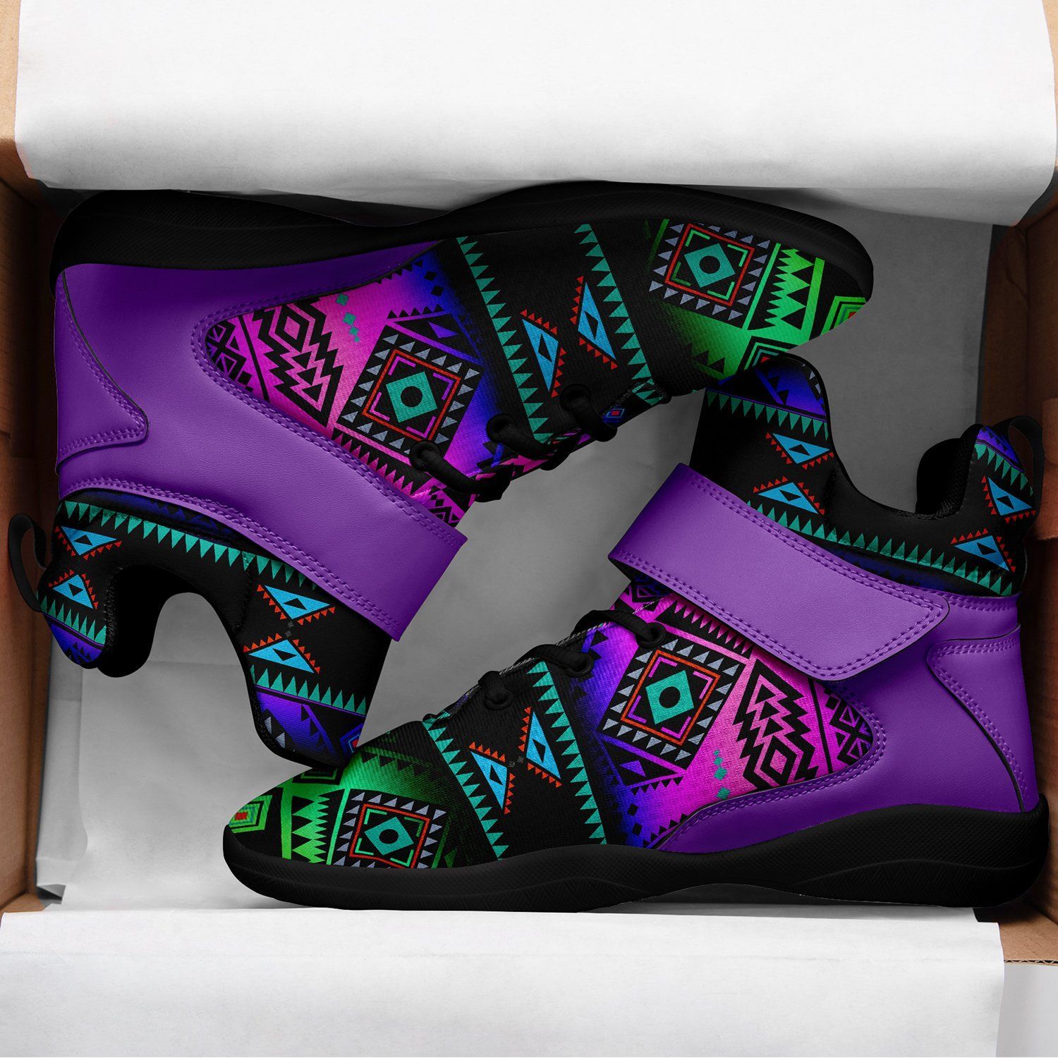 California Coast Sunrise Ipottaa Basketball / Sport High Top Shoes - Black Sole 49 Dzine