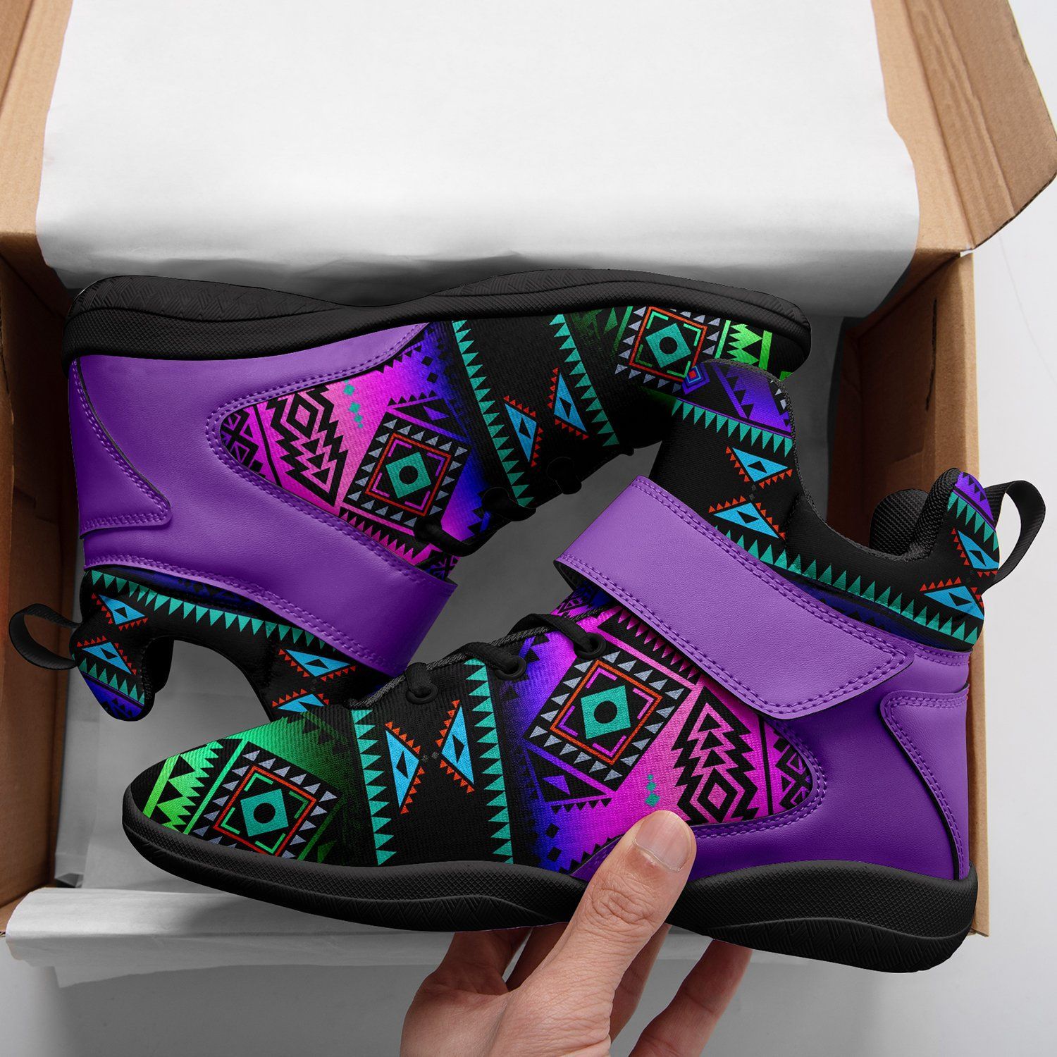 California Coast Sunrise Ipottaa Basketball / Sport High Top Shoes - Black Sole 49 Dzine