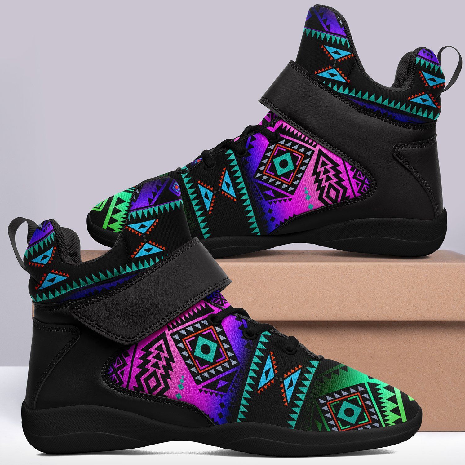 California Coast Sunrise Ipottaa Basketball / Sport High Top Shoes - Black Sole 49 Dzine