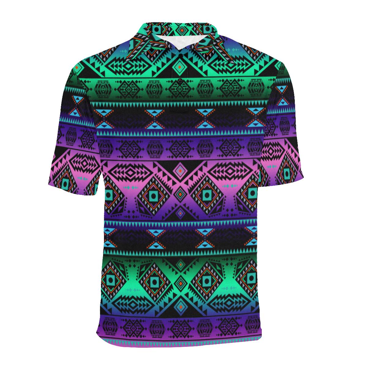 California Coast Sunrise Men's All Over Print Polo Shirt (Model T55) Men's Polo Shirt (Model T55) e-joyer