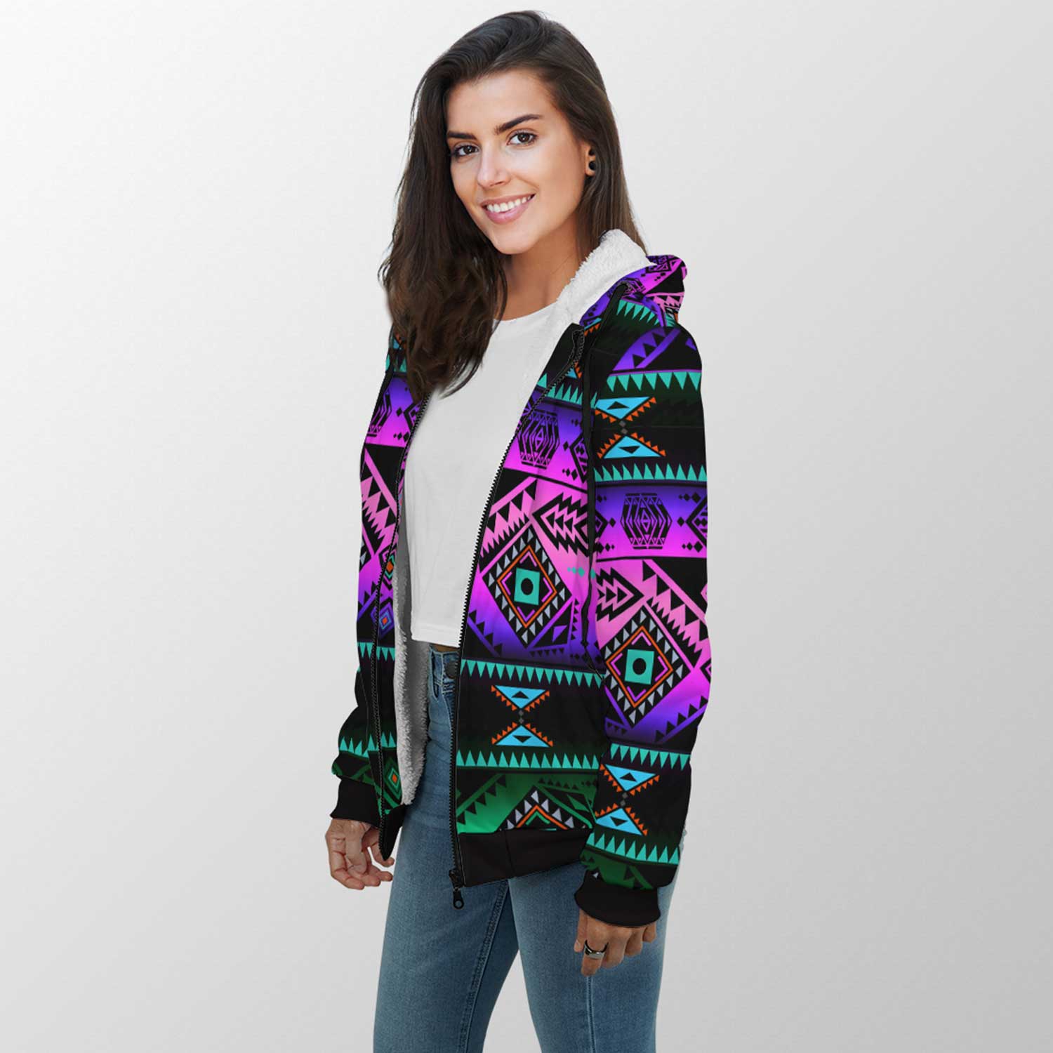 California Coast Sunrise Sherpa Hoodie 49 Dzine