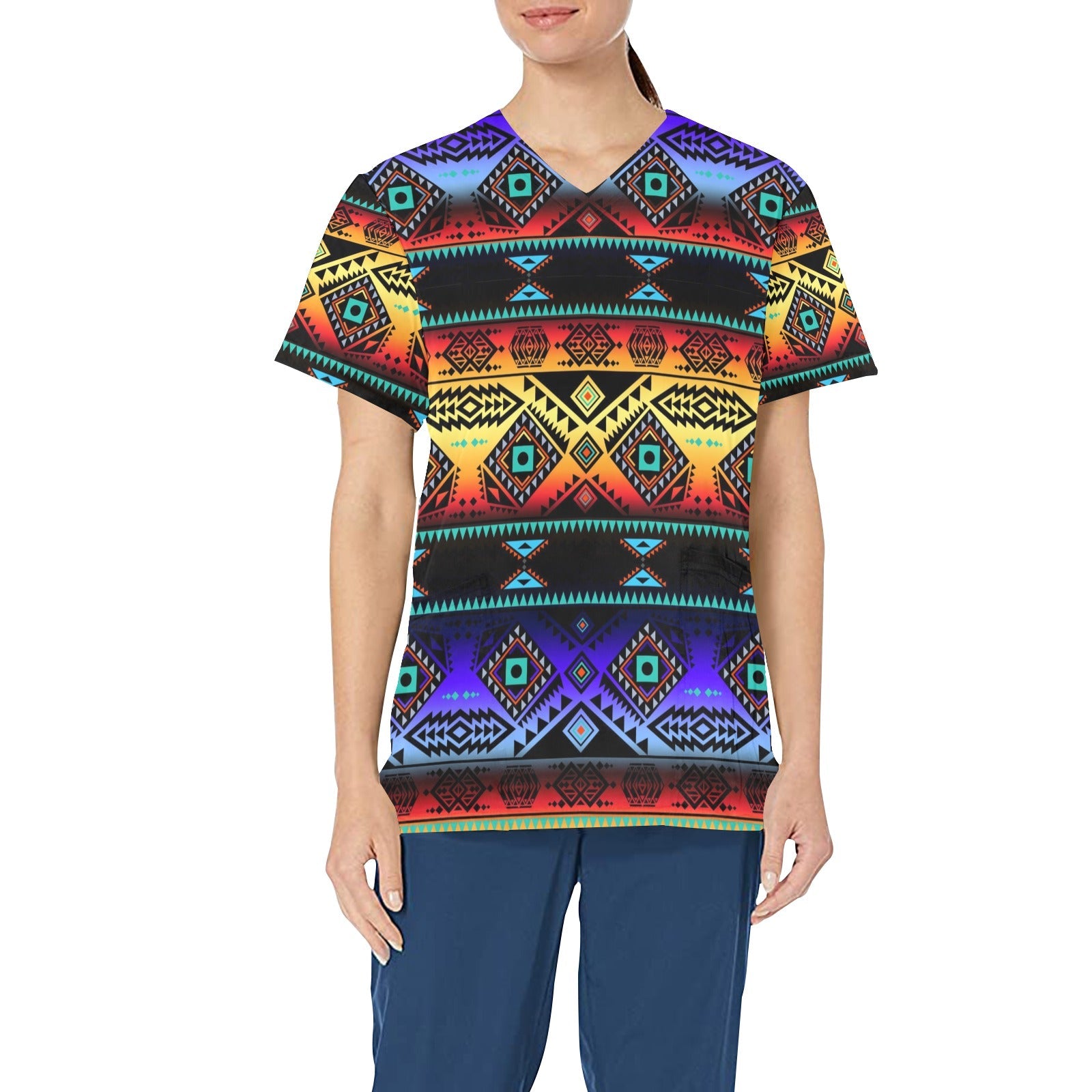 California Coast Sunset All Over Print Scrub Top Scrub Top e-joyer