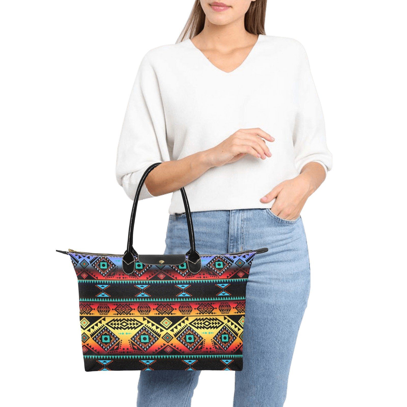 California Coast Sunset Single-Shoulder Lady Handbag (Model 1714) bag e-joyer