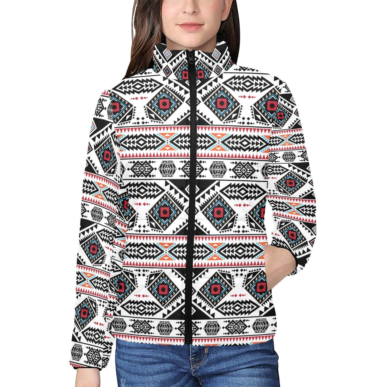 California Coast Women's Stand Collar Padded Jacket (Model H41) jacket e-joyer