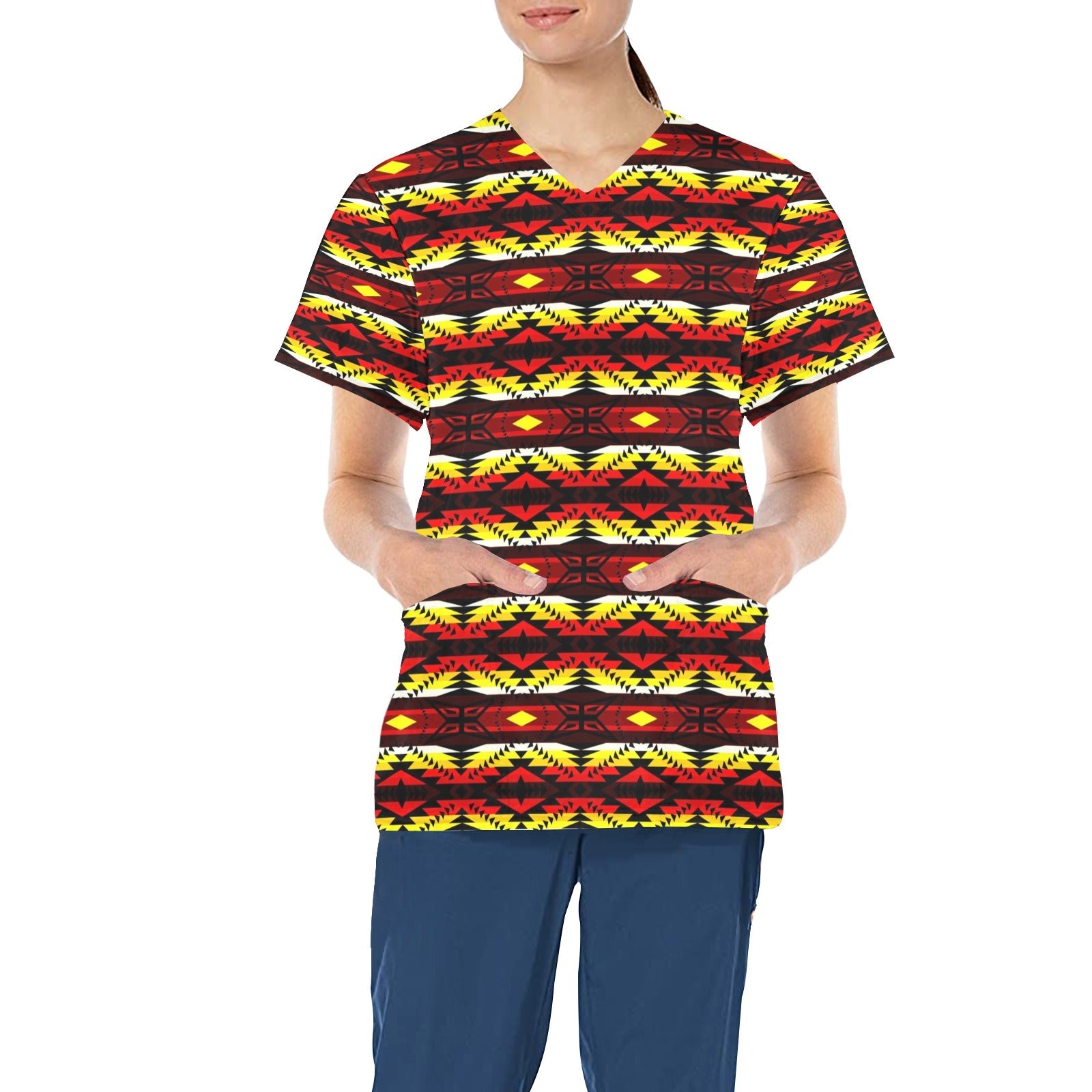 Canyon War Party All Over Print Scrub Top Scrub Top e-joyer