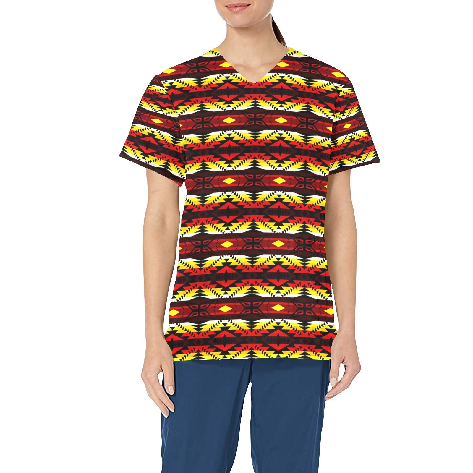 Canyon War Party All Over Print Scrub Top Scrub Top e-joyer